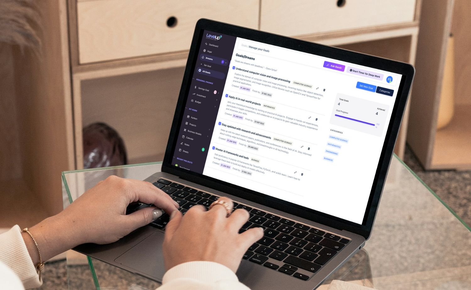 LevelUp SaaS - All-in-One Personal Finance, Productivity & Project Management Suite